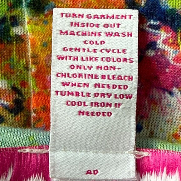 Leoma Lovegrove Bicycle Floral Print Top Sz Large Asymmetrical Hem Short Sleeve - Picture 10 of 10